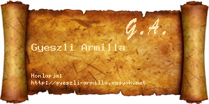 Gyeszli Armilla névjegykártya